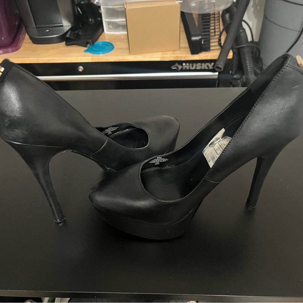 Sleek Black Women's Platform Heels